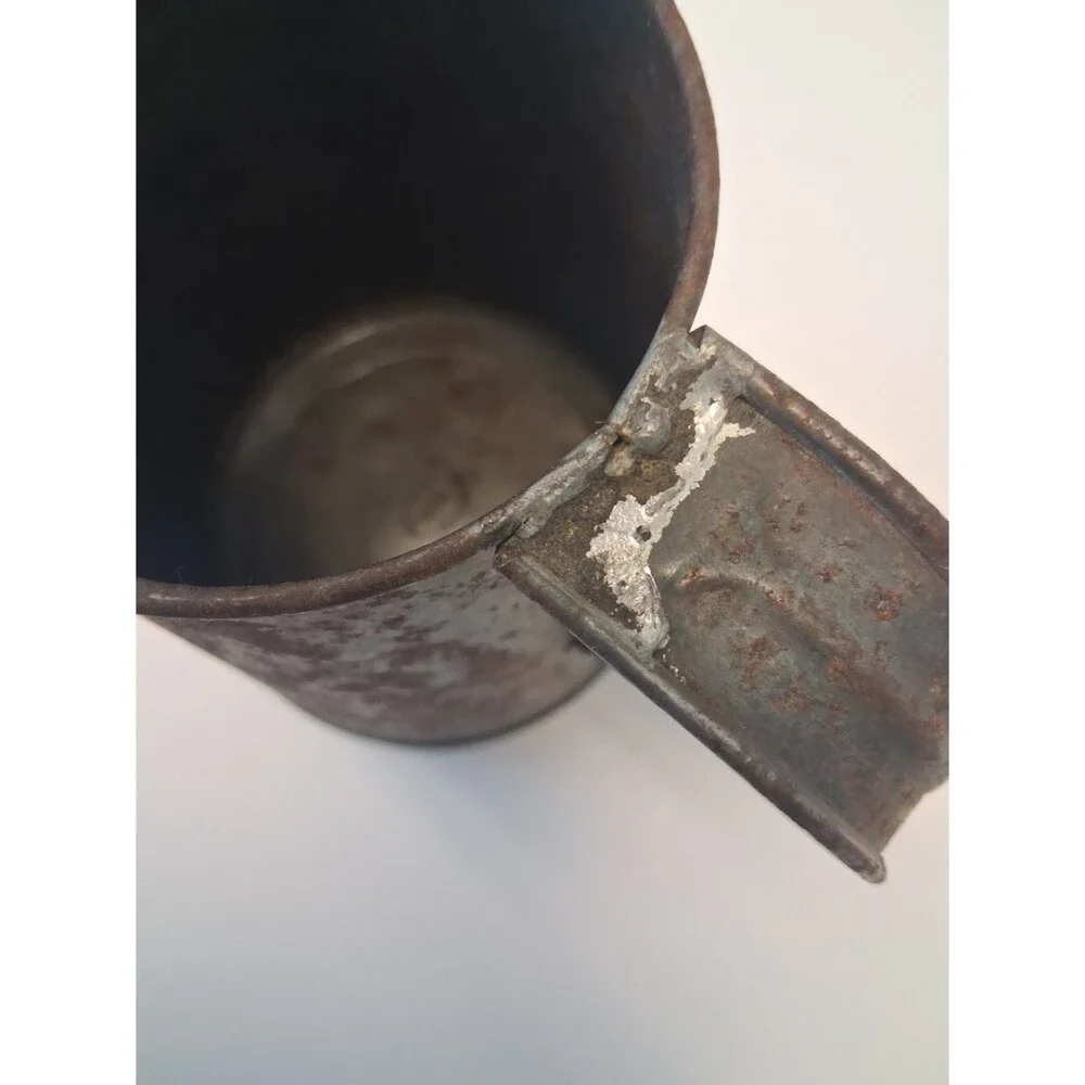 VTG CANCO Galvanized Steel Milk Cream Pitcher 30 oz Farmhouse Primitive Jug 1920